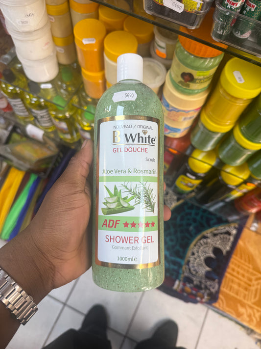 B-White Gel Douche Gommage Aloe Vera & Romarin (1 000 ml)